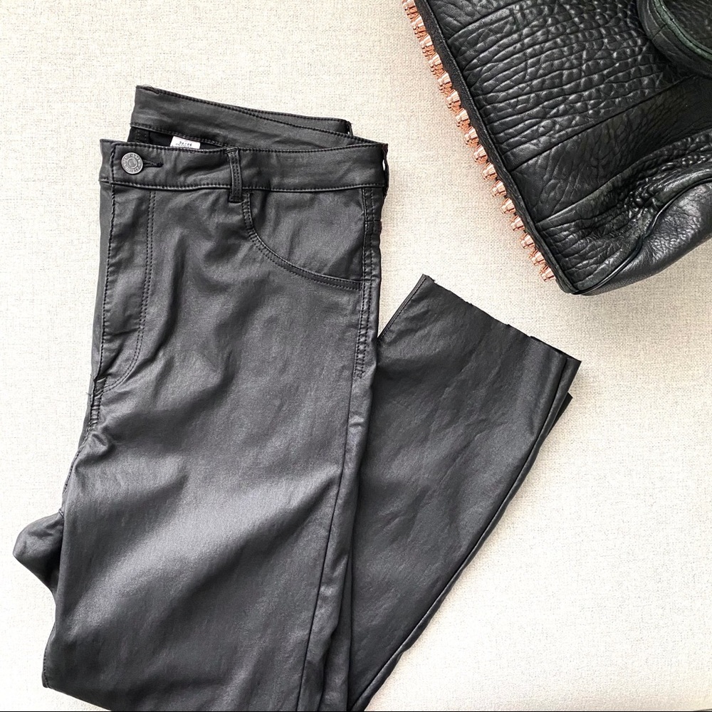 H&M Faux Leather High-Waisted Stretch Pants 36/34